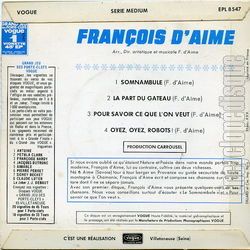 [Pochette de Somnambule (Franois D’AIME) - verso]