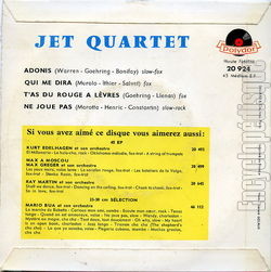 [Pochette de Adonis (JET QUARTET) - verso]