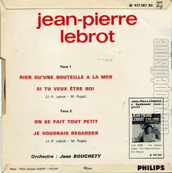 [Pochette de Rien qu’une bouteille  la mer (Jean-Pierre LEBROT) - verso]