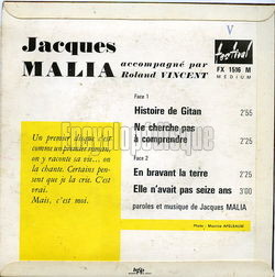 [Pochette de Histoire de gitan (Jacques MALIA) - verso]