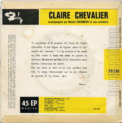 [Pochette de Qu’est-ce qu’elle a ? (Claire CHEVALIER) - verso]