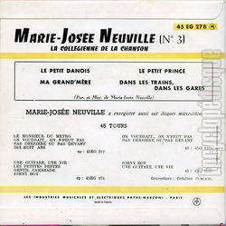 [Pochette de Le petit danois - N3 (Marie-Jose NEUVILLE) - verso]