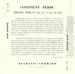 [Pochette de Continent perdu (Virginie MORGAN) - verso]