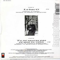 [Pochette de Le bac G (Michel SARDOU) - verso]