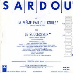 [Pochette de La mme eau qui coule (Michel SARDOU) - verso]