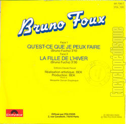 [Pochette de Qu’est-ce que je peux faire ? (Bruno FOUX) - verso]