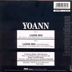 [Pochette de Laisse-moi (YOANN) - verso]