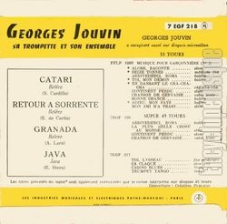 [Pochette de Catari (Georges JOUVIN) - verso]