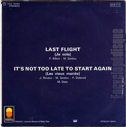 [Pochette de Last flight (Je vole) (Michel SARDOU) - verso]