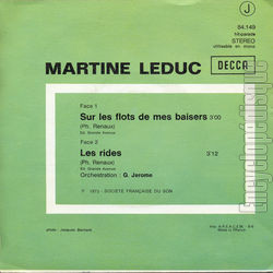 [Pochette de Sur les flots de mes baisers (Martine LEDUC) - verso]