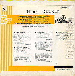 [Pochette de Les marachres de Bahia (Henri DECKER) - verso]