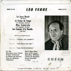 [Pochette de Le jazz band (Lo FERR) - verso]