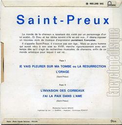 [Pochette de Je vais pleurer sur ma tombe (ou la rsurrection) (SAINT-PREUX) - verso]