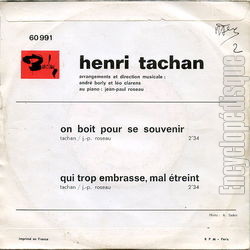 [Pochette de On boit pour se souvenir (Henri TACHAN) - verso]