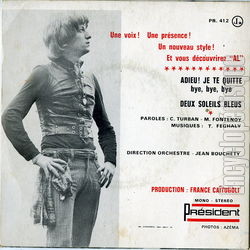 [Pochette de Adieu ! Je te quitte (bye bye bye) (Al TURBAN) - verso]