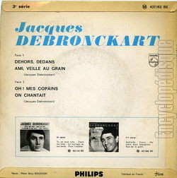 [Pochette de Dehors, dedans (Jacques DEBRONCKART) - verso]