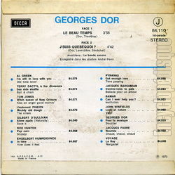 [Pochette de Le beau temps (Georges DOR) - verso]