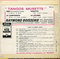 [Pochette de 4 tangos musette (Raymond BOISSERIE) - verso]