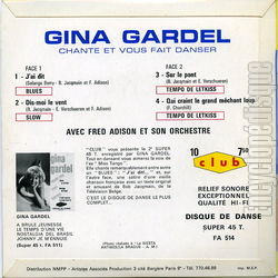 [Pochette de Blues et letkiss (Gina GARDEL) - verso]