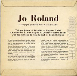 [Pochette de Toi que j’aime (Jo ROLAND) - verso]