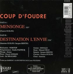 [Pochette de Mensonge (COUP D’FOUDRE) - verso]