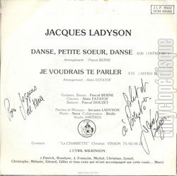 [Pochette de Danse, petite sœur, danse (Jacques LADYSON) - verso]