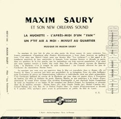 [Pochette de Les tricheurs (Maxim SAURY) - verso]