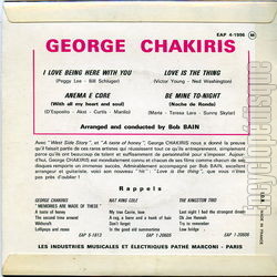 [Pochette de I love being here with you (George CHAKIRIS) - verso]