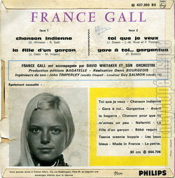 [Pochette de Chanson indienne (France GALL) - verso]