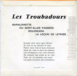 [Pochette de Baraldinette (Les TROUBADOURS (2)) - verso]