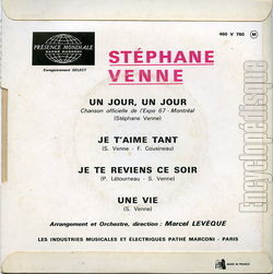 [Pochette de Un jour, un jour (Stphane VENNE) - verso]