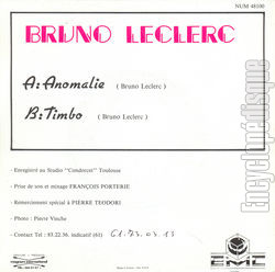 [Pochette de Anomalie (Bruno LECLERC) - verso]