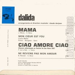 [Pochette de Mama (DALIDA) - verso]