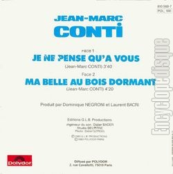 [Pochette de Je ne pense qu’ vous (Jean-Marc CONTI) - verso]