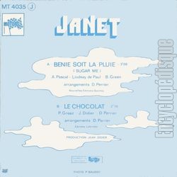 [Pochette de Bnie soit la pluie (JANET) - verso]