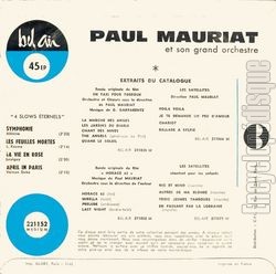 [Pochette de 4 slows ternels (Paul MAURIAT) - verso]