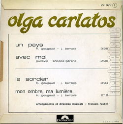 [Pochette de Un pays (Olga CARLATOS) - verso]