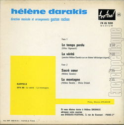 [Pochette de Le temps perdu (Hlne DARAKIS) - verso]