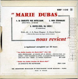 [Pochette de Mon lgionnaire (Marie DUBAS) - verso]