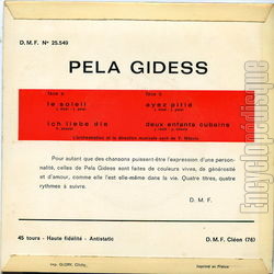 [Pochette de Le soleil (Pela GIDESS) - verso]