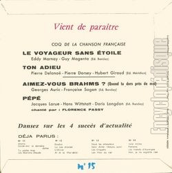 [Pochette de Actualit N15 (Florence PASSY) - verso]