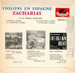 [Pochette de Violons en Espagne (Helmut ZACHARIAS) - verso]