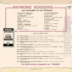 [Pochette de 12 succs enregistrs en public (Raymond BOISSERIE) - verso]