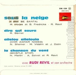 [Pochette de Sous la neige (Rudi REVIL) - verso]