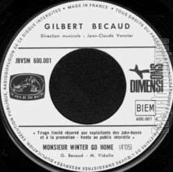 [Pochette de Monsieur Winter go home (Gilbert BCAUD)]