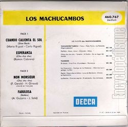 [Pochette de Cuando calienta el sol (Los MACHUCAMBOS) - verso]