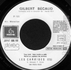 [Pochette de L’amour c’est l’affaire des gens (Gilbert BCAUD) - verso]