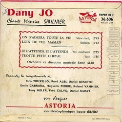 [Pochette de Dany Jo chante Maurice Saulnier (Dany JO) - verso]