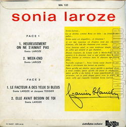 [Pochette de Heureusement on ne s’aimait pas (Sonia LAROZE) - verso]