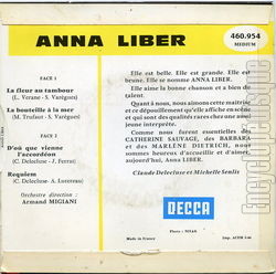 [Pochette de La fleur au tambour (Anna LIBER) - verso]